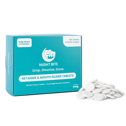 Night Bite® Retainer & Mouth Guard Cleaning Tablets - 180 Extra Strength Mint Tablets (6 Month Supply)