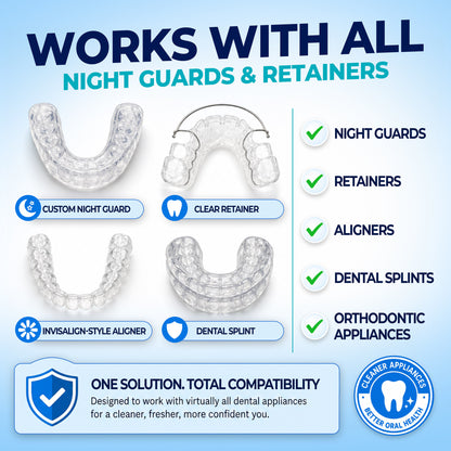 Night Bite® Retainer & Mouth Guard Cleaning Tablets - 180 Extra Strength Mint Tablets (6 Month Supply)
